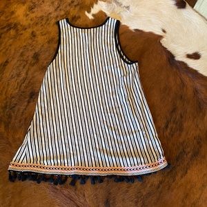 W5 Stripe Top with Black Tassels on the Hem